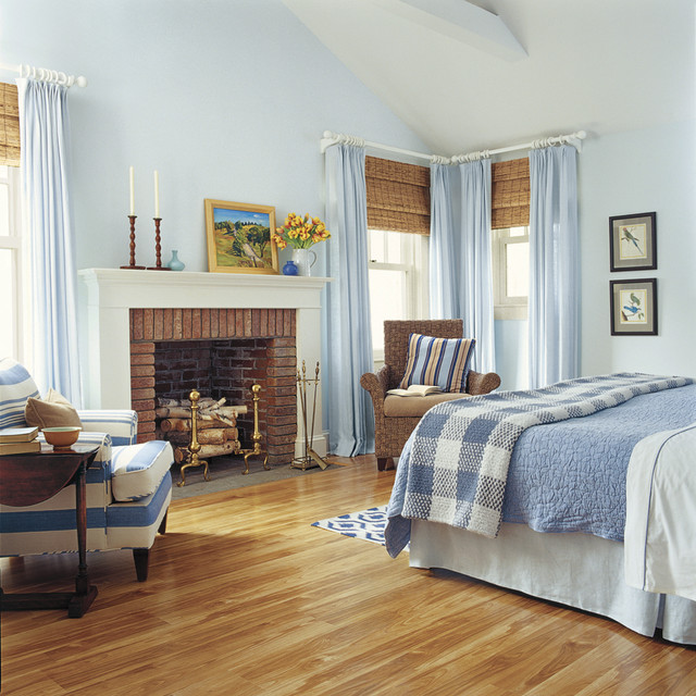 Дизайн спальни в голубом убранстве